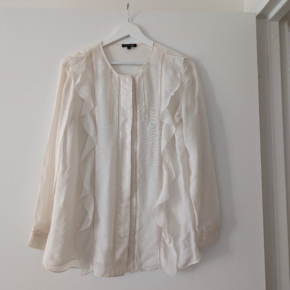 Massimo Dutti Silk Blouse Cream Size 4